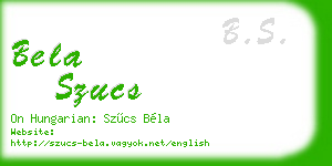 bela szucs business card