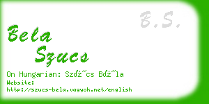 bela szucs business card